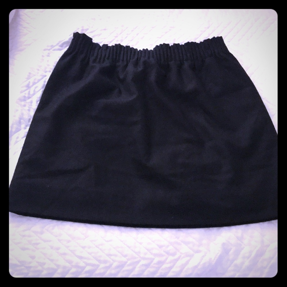 Wool blend elastic waistband skirt